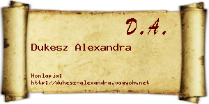 Dukesz Alexandra névjegykártya
