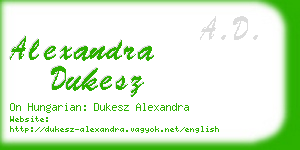 alexandra dukesz business card